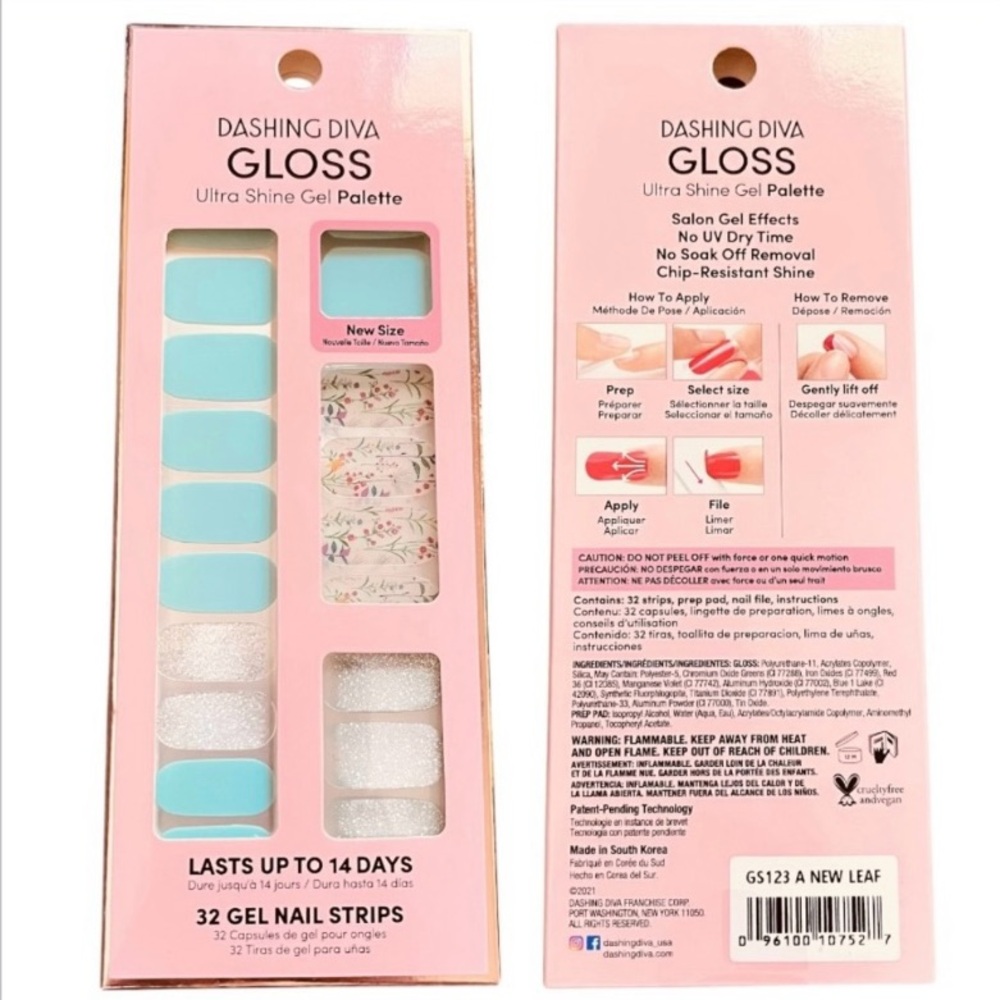 Dashing Diva Gloss Ultra Shine Gel Palette 32 Gel Nail Strips A New Leaf